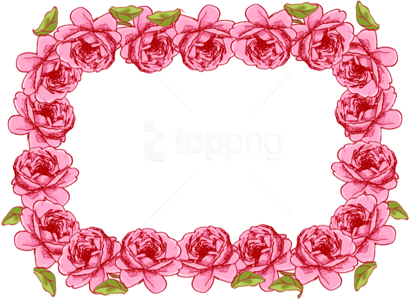 Free Png Garland Frame Png - Pink Vintage Frame Clipart (850x655), Png Download