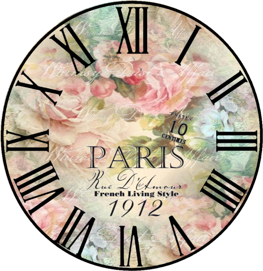 Free Vintage Clock - Laminas De Transferencia Para Reloj Clipart (910x936), Png Download