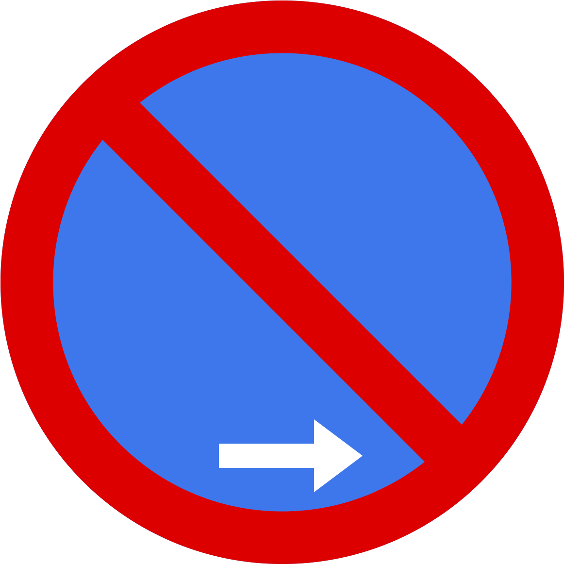 Parkverbot Verkehrsschild Pfeil Rechts - Circle Clipart (1200x1200), Png Download