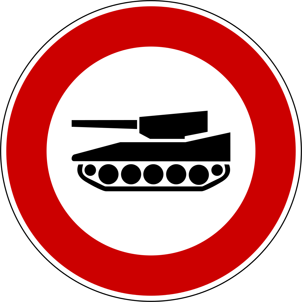 File - Verbotzeichen Panzer - Svg - Tank Svg Clipart (1024x1024), Png Download
