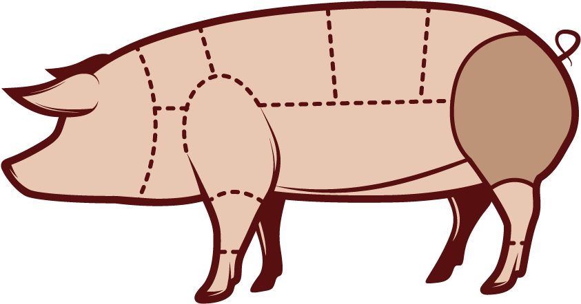 Baby Back Ribs Pig Clipart (1232x768), Png Download