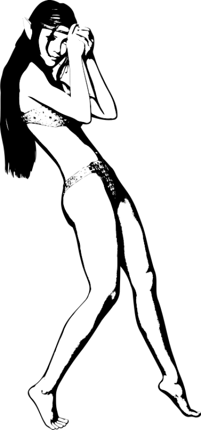 Black And White Elf Clipart (400x853), Png Download