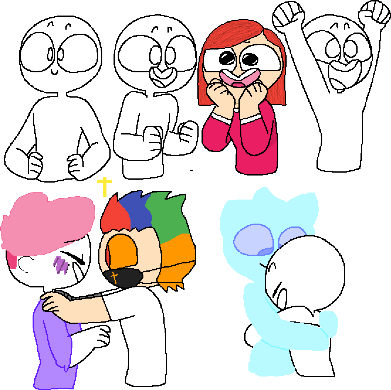 I Drew The Girl With Red Hair - Drawing Clipart (1400x1400), Png Download