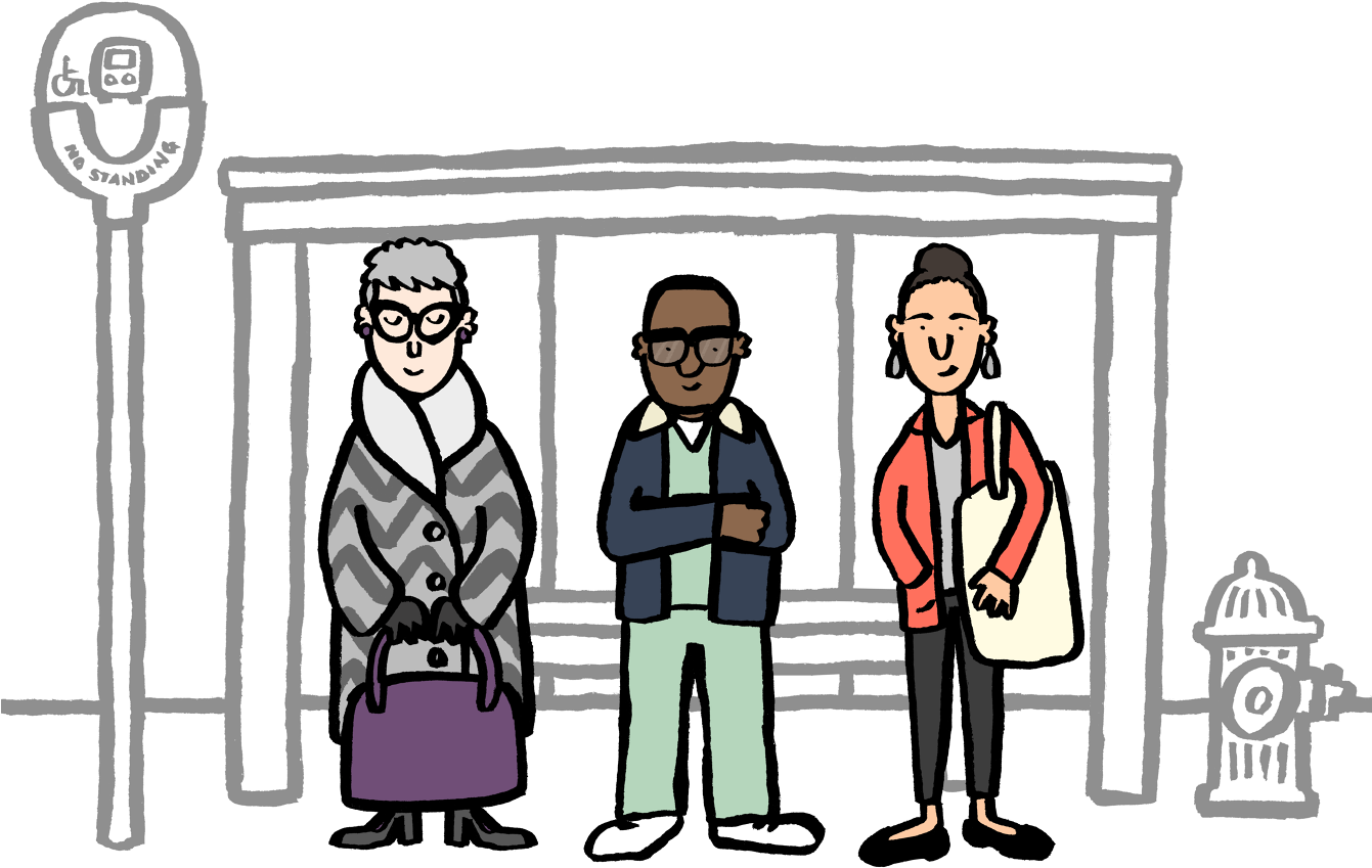 Illustrations For Transitcenter's Interactive Website - Cartoon Clipart (1340x947), Png Download