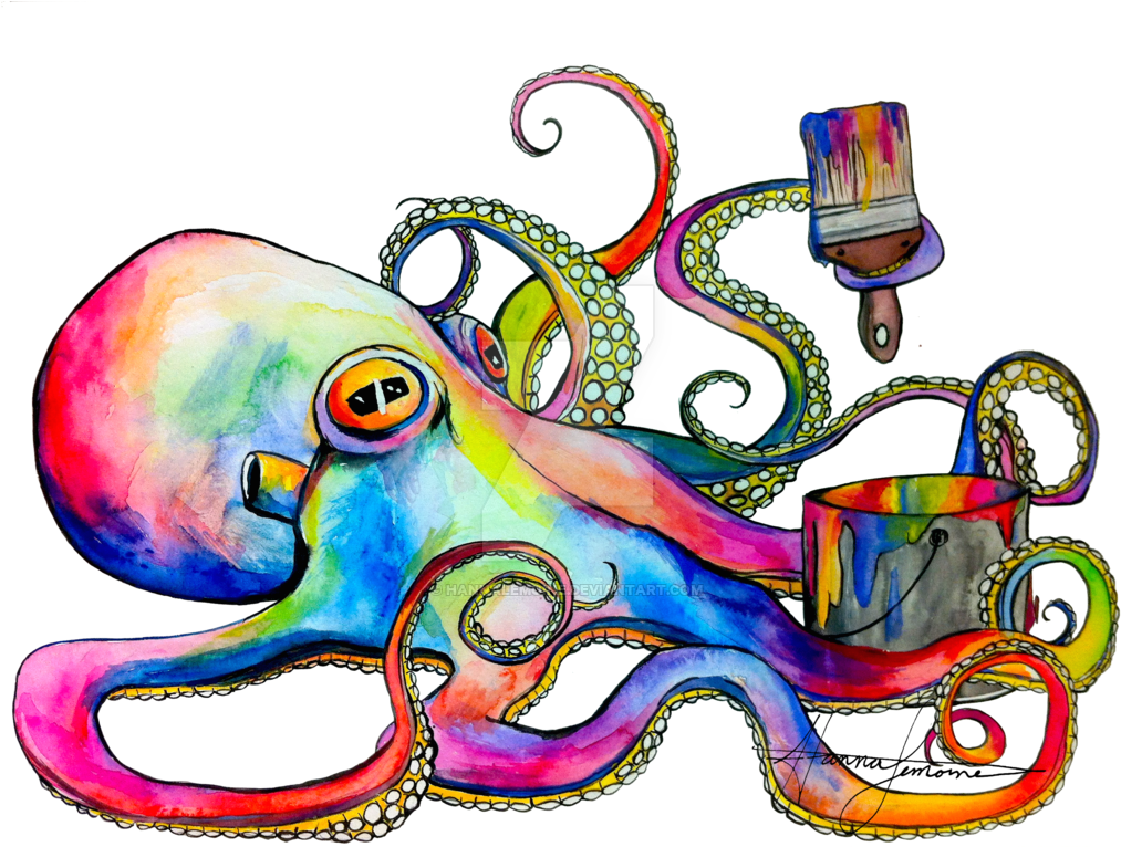 For The Love Of Octopuses By Jadasartvision - Psychedelic Clipart (1024x765), Png Download