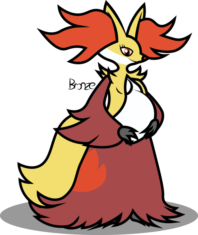 Cuddles - Pregnant Delphox Clipart (822x973), Png Download