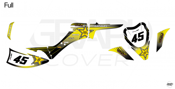 Graphic Kit Atv Gasgas 300 Wild Rockstar Yellow - Illustration Clipart (600x600), Png Download