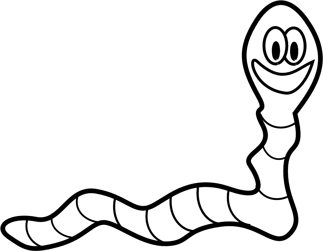 Clipart Of Brunette, Worm And Glow - Line Art - Png Download (1331x998), Png Download