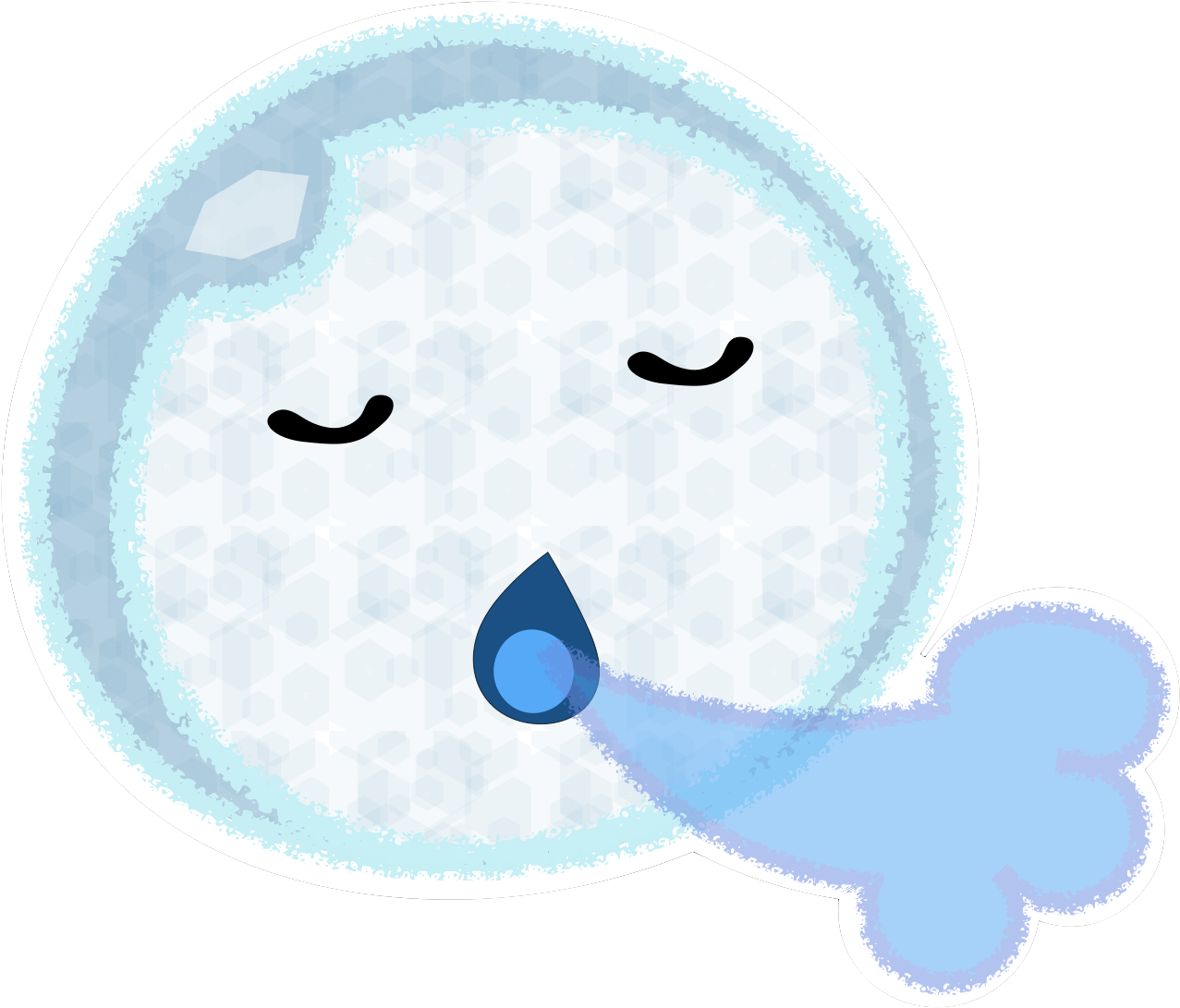 Slime Drawing Sticker - Cartoon Clipart (1378x1332), Png Download