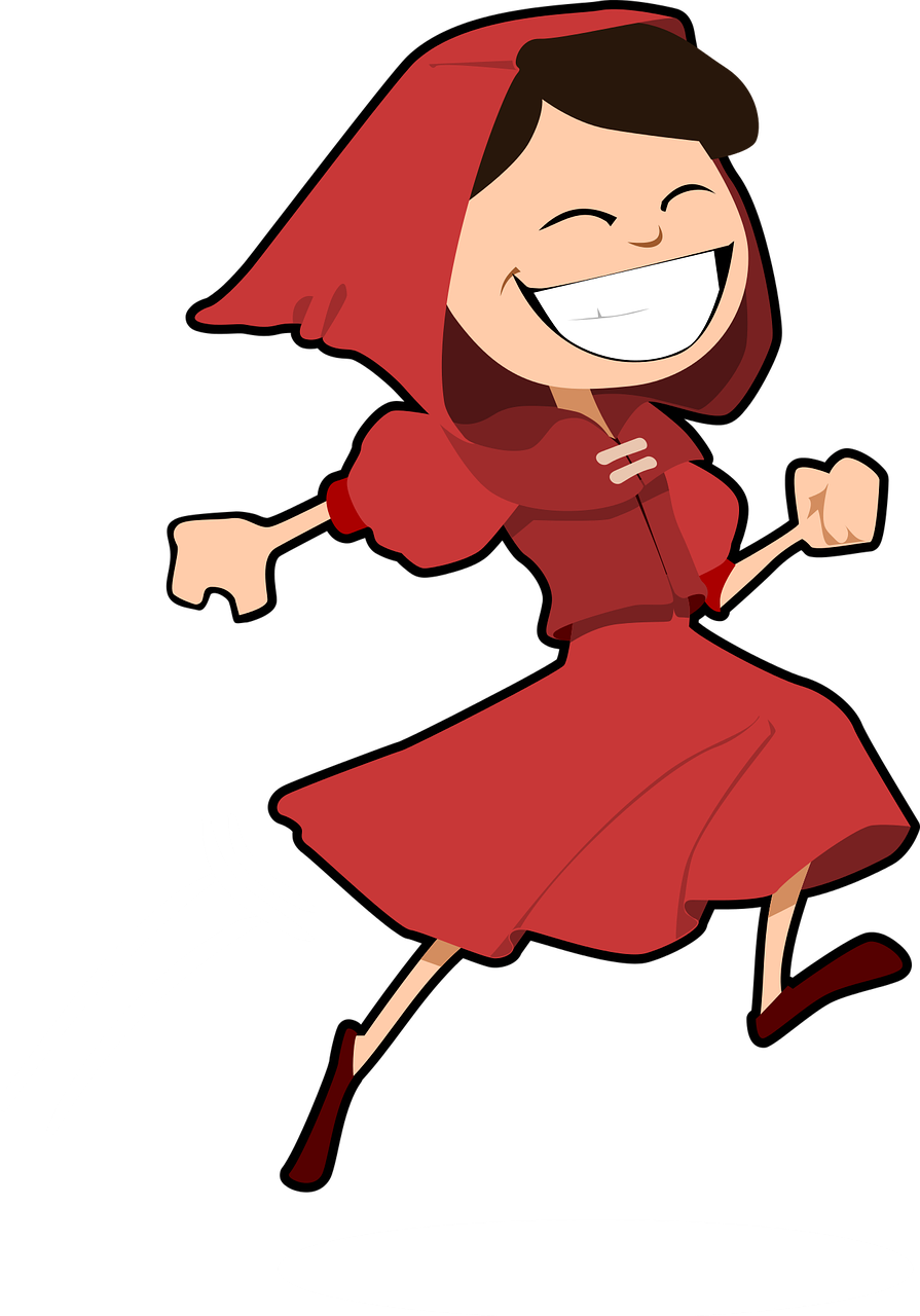 Happy Clip Woman - Happy Little Red Riding Hood - Png Download (895x1280), Png Download