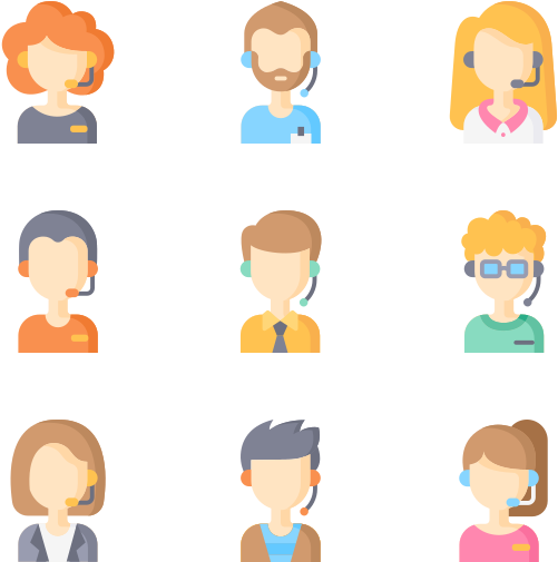 Call Center Avatars Clipart (600x564), Png Download