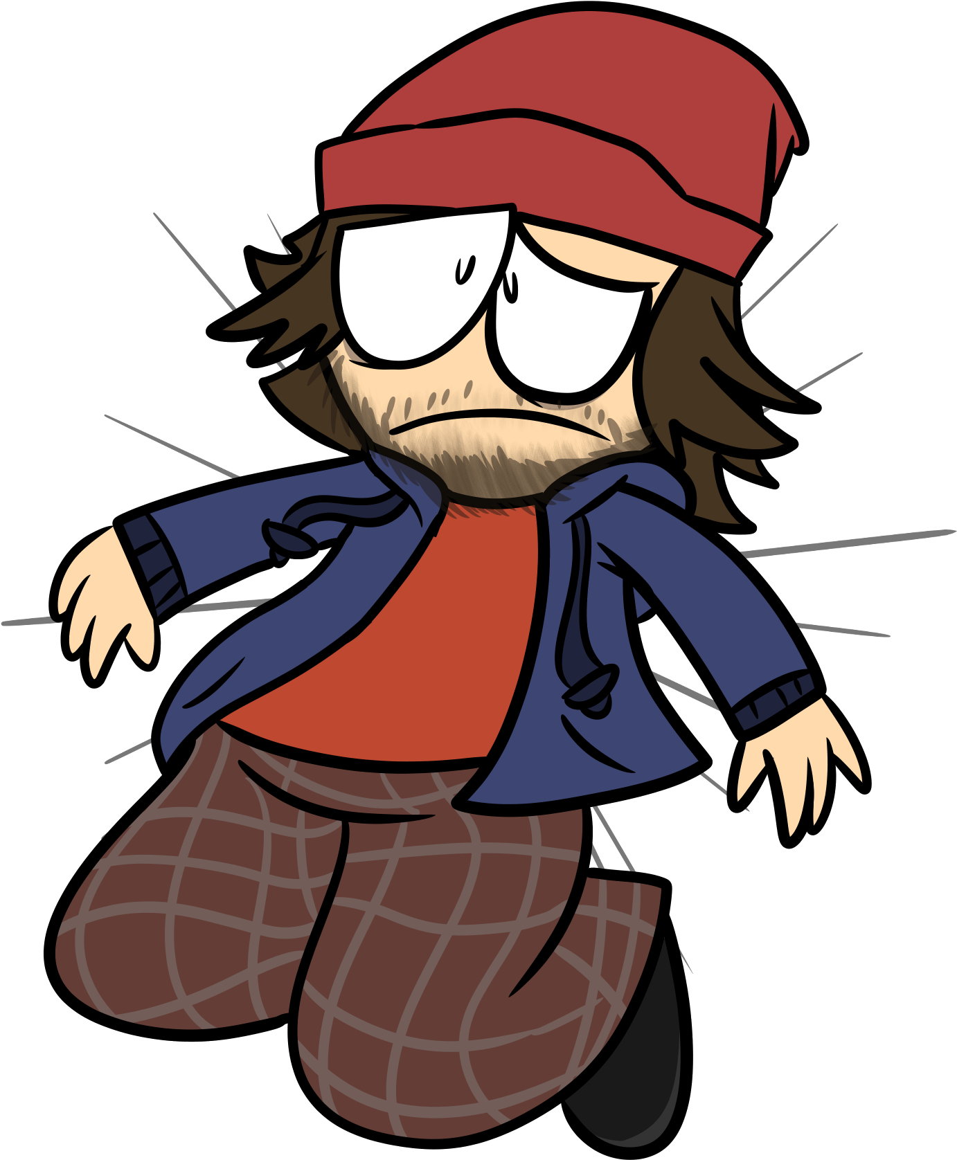 Fat Homeless Man With Art Block - Cartoon Clipart (1633x1800), Png Download
