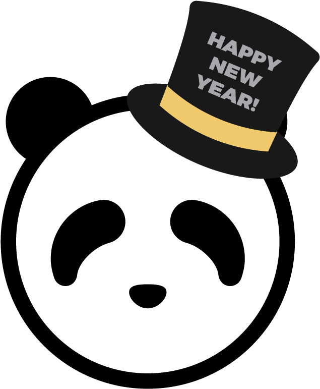 New Year Panda Clipart (800x800), Png Download