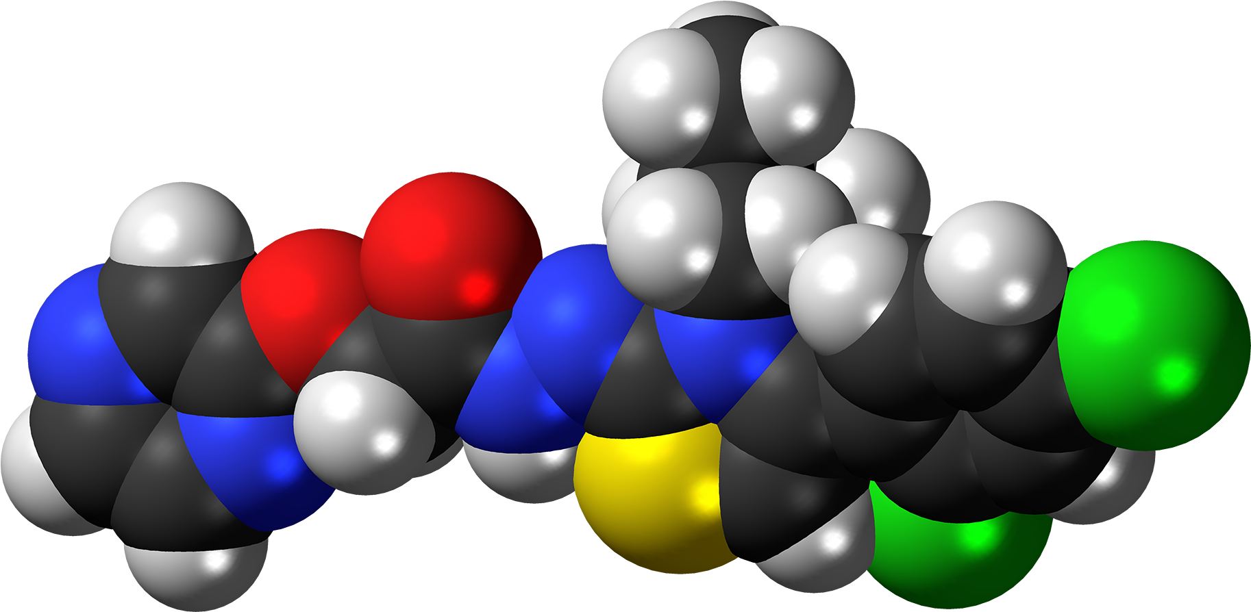 Way-208,466 Molecule Spacefill - Graphic Design Clipart (2000x1068), Png Download