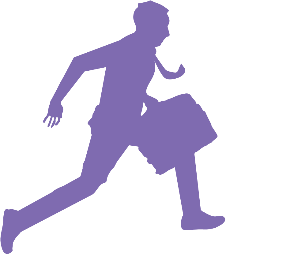 Dads Gotta Run - Running Silhouette Man With Briefcase Running Png Clipart (1501x1501), Png Download