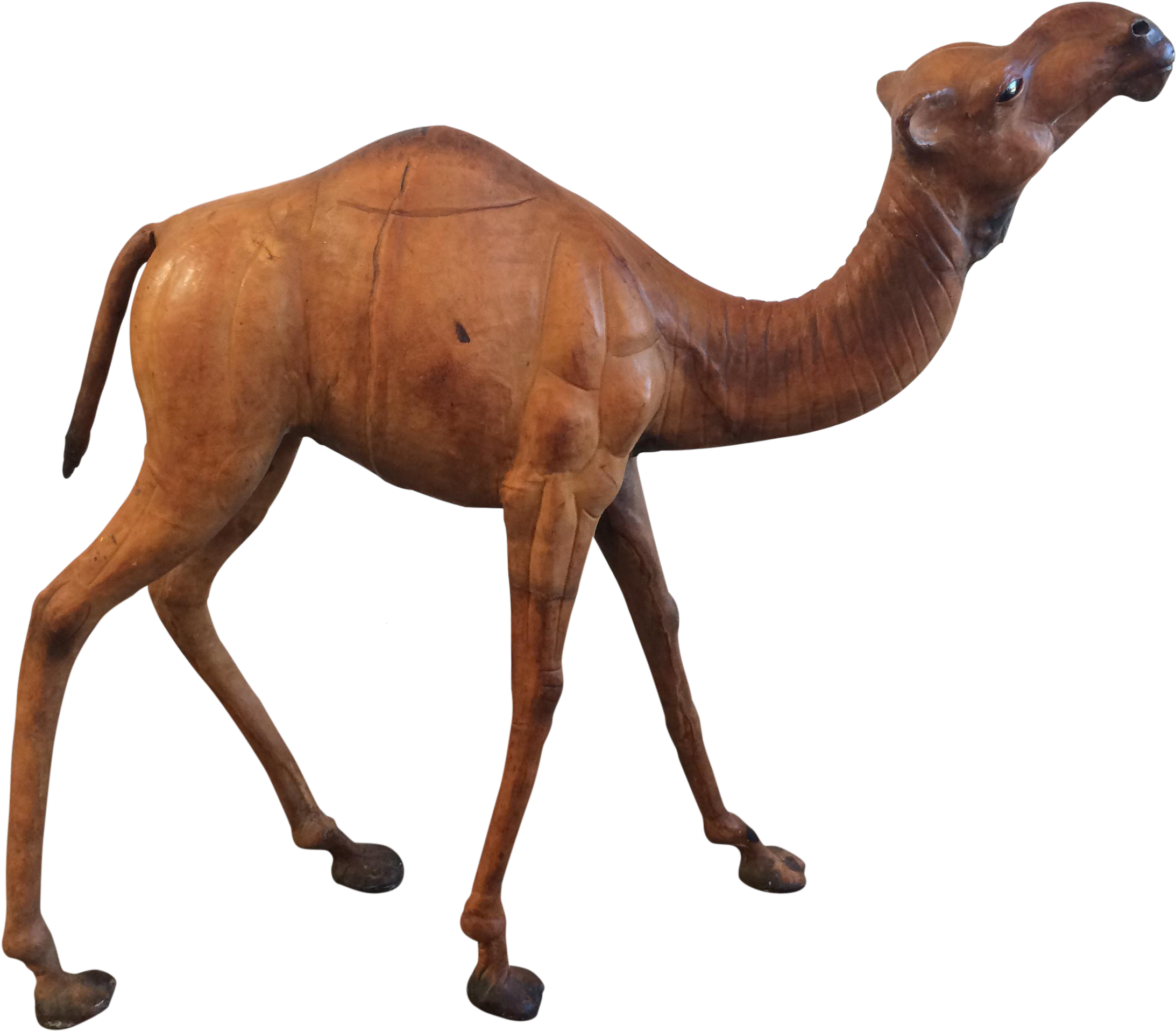Vintage Leather Statue Chairish - Leather Camel Statue Clipart (2428x2127), Png Download