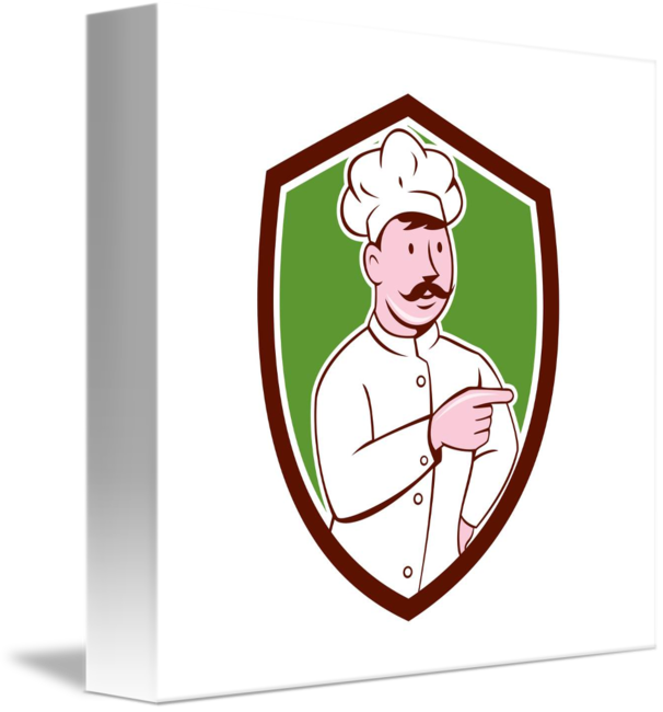 Chef Cook Mustache Shield - Illustration Clipart (606x650), Png Download
