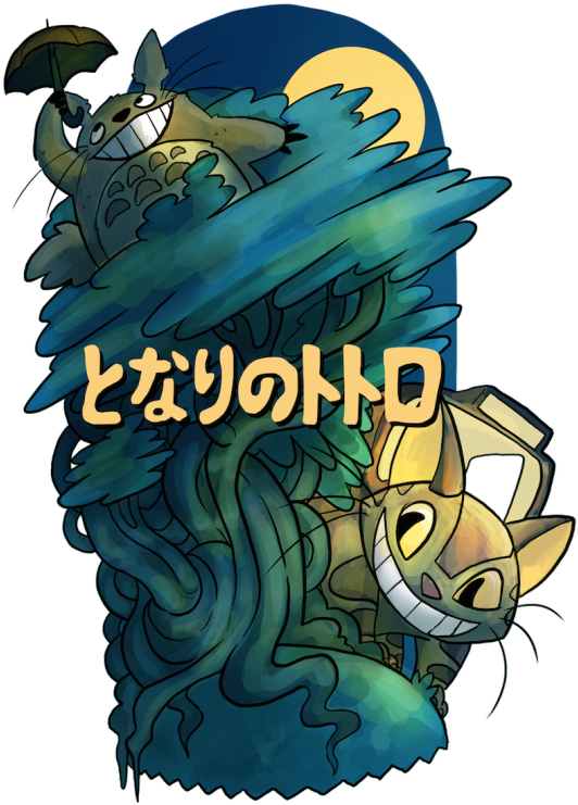 Studio Ghibli Art, My Neighbor Totoro, Miyazaki, Nerd - My Neighbor Totoro Png Clipart (540x755), Png Download