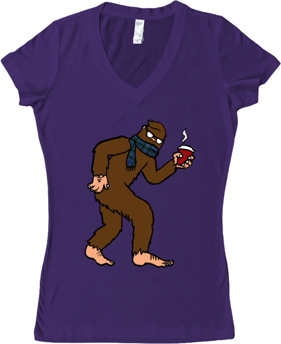 Hipster Sasquatch Women's V- - Neckline Clipart (852x762), Png Download