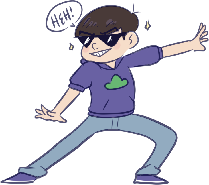 Also Here's A Doodle Of Karamatsu From Memory Bc He's - Cartoon Clipart (730x646), Png Download