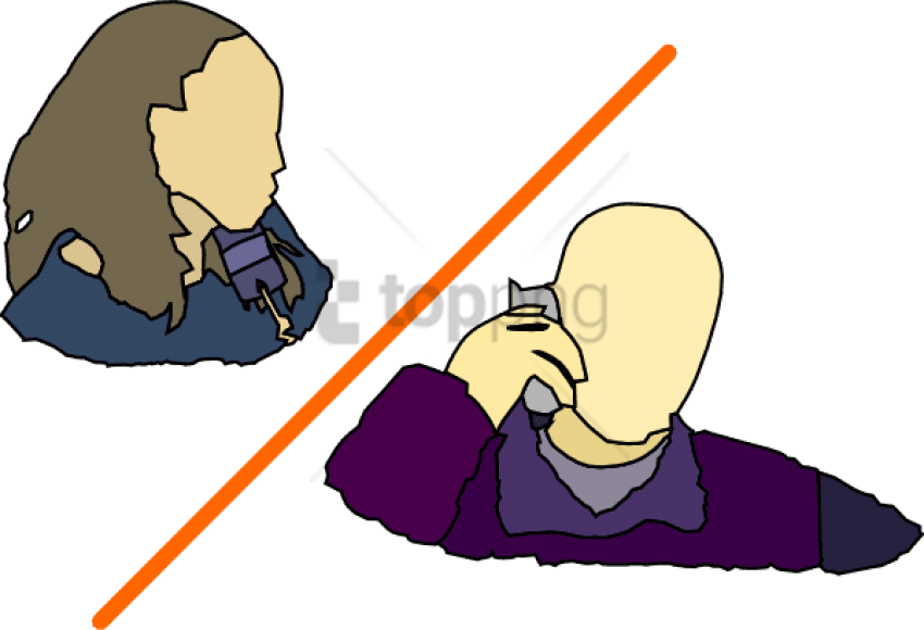 Free Png 2 People Talking On The Phone Png Image With - Two People Talking On Phone Clipart (850x580), Png Download