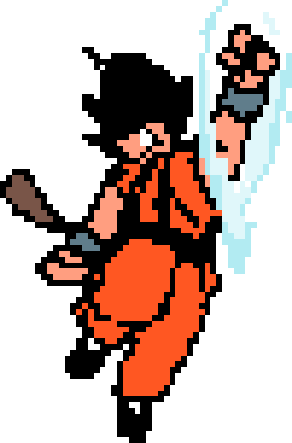 Kid Goku Heavy Punch Clipart (601x913), Png Download