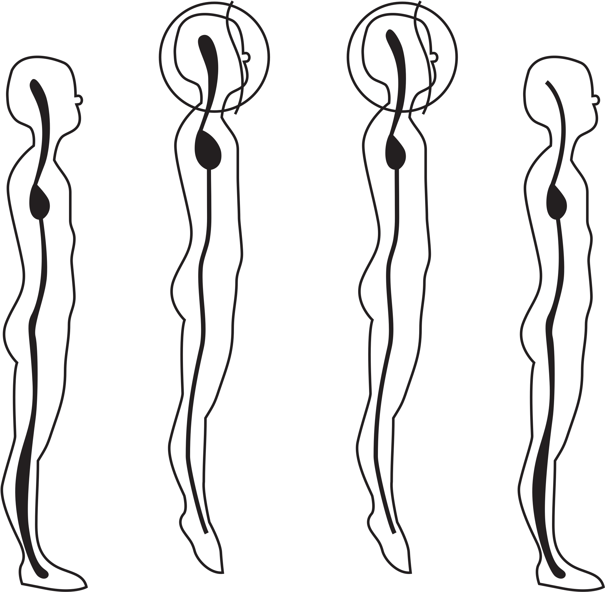 This Free Icons Png Design Of Body Postures - Drawing Clipart (2400x2344), Png Download
