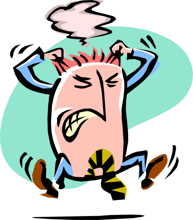 Vector Illustration Of Big-headed Angry Businessman - Wütend Clipart - Png Download (613x700), Png Download