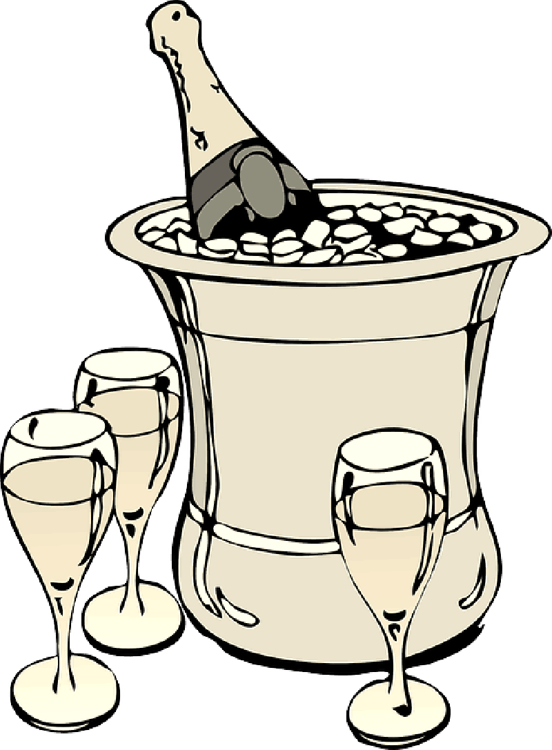 Custom Champagne On Ice Sticker , Png Download - Champagne Cartoon Clipart (800x1087), Png Download