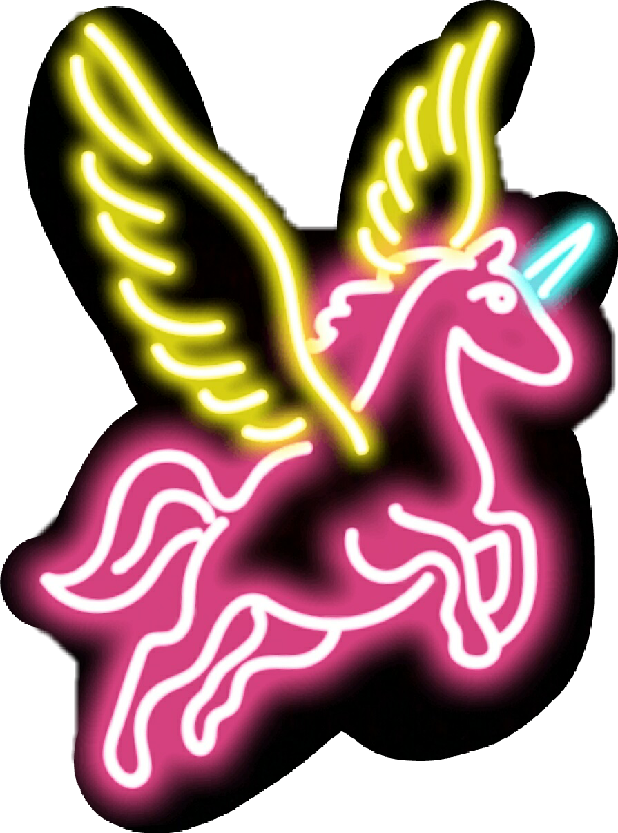 Free Png Report Abuse - Neon Unicorn Clipart (480x647), Png Download
