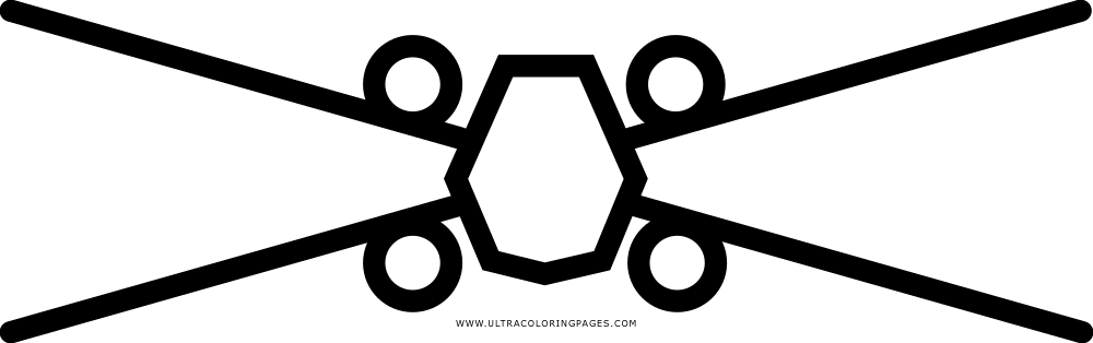 X Wing Coloring Page Clipart (1000x314), Png Download