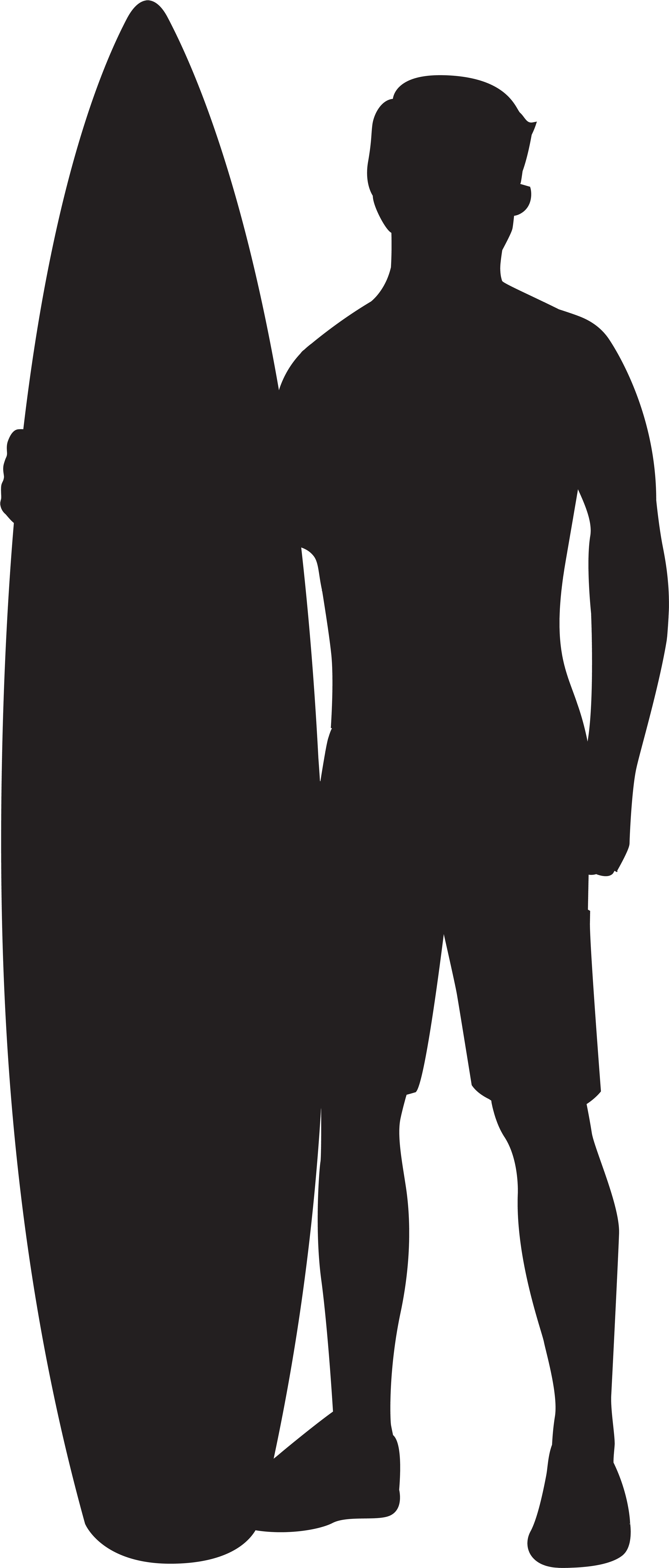 Surfer Silhouette Clip Art , Png Download - Surfer Silhouette Clip Art Transparent Png (3374x7909), Png Download