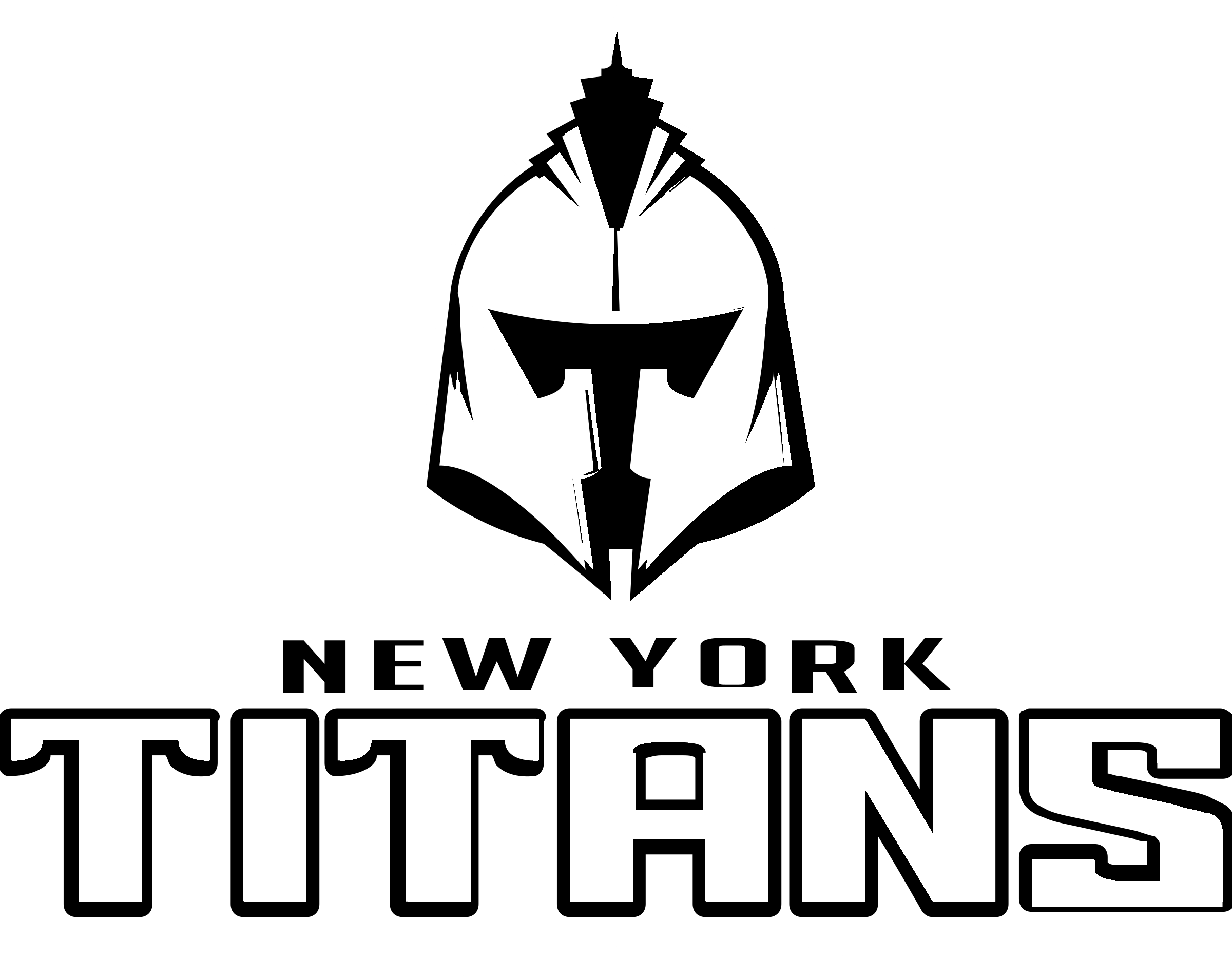 New York Titans Logo Black And White , Png Download Clipart (2400x1901), Png Download