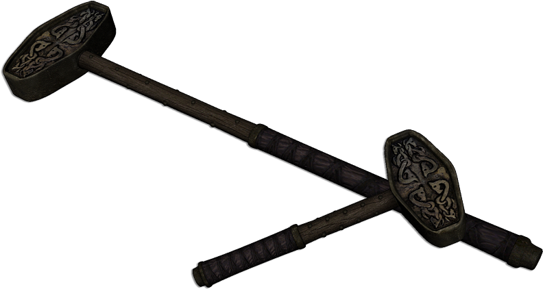 Skyrim 2h Hammer Mod Clipart (800x429), Png Download