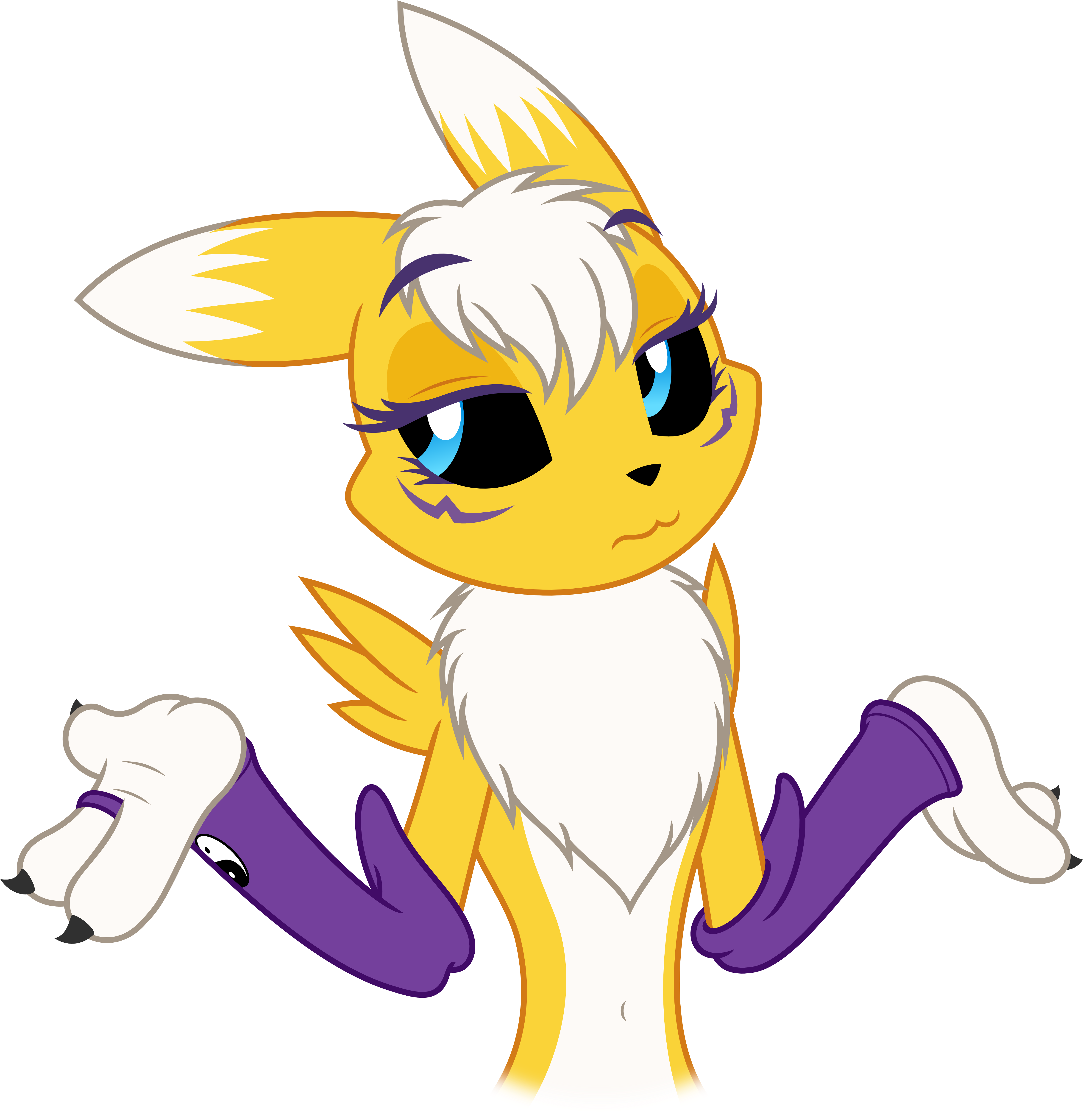 4923 X 5000 Knowyourmeme - Renamon Shrug Clipart (4923x5000), Png Download