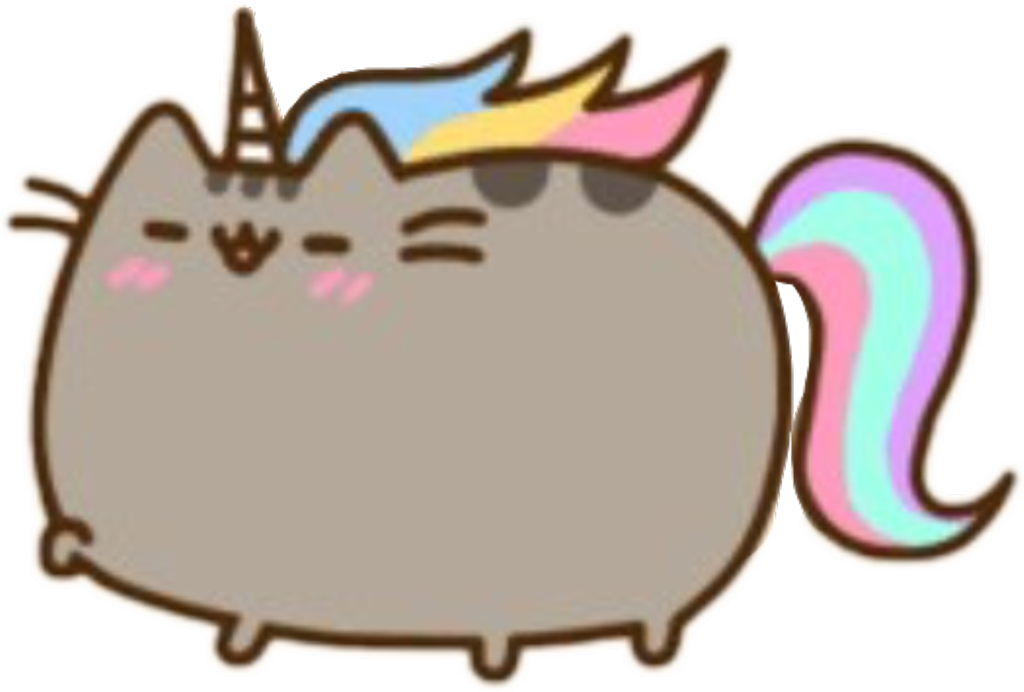 Pusheen Sticker - Rainbow Unicorn Pusheen Clipart (1024x692), Png Download