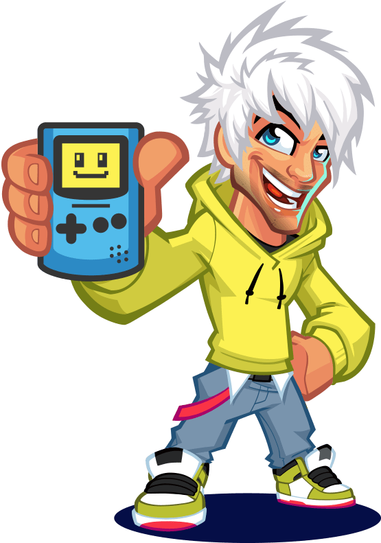Retrosix Mascot Logo Gameboy Color - Cartoon Clipart (600x832), Png Download