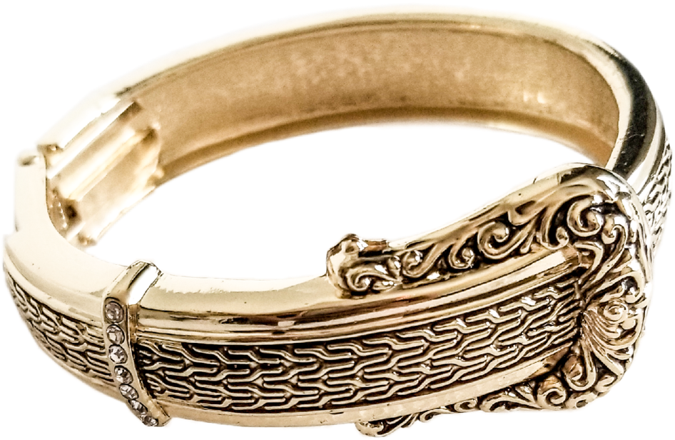 Vintage Excalibur Rolled Gold Belt Buckle Bangle - Bangle Clipart (1024x1024), Png Download