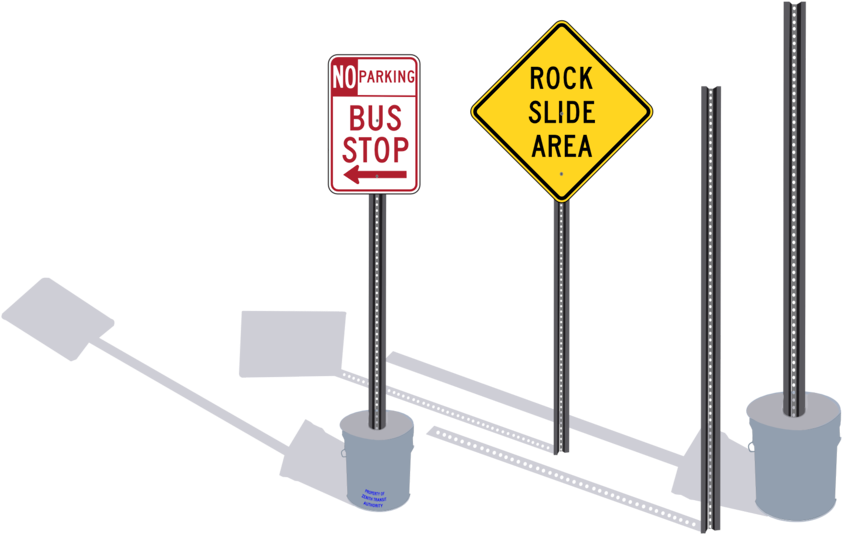 Signposts With Shadow - Bus Stop Sign Clipart (958x555), Png Download
