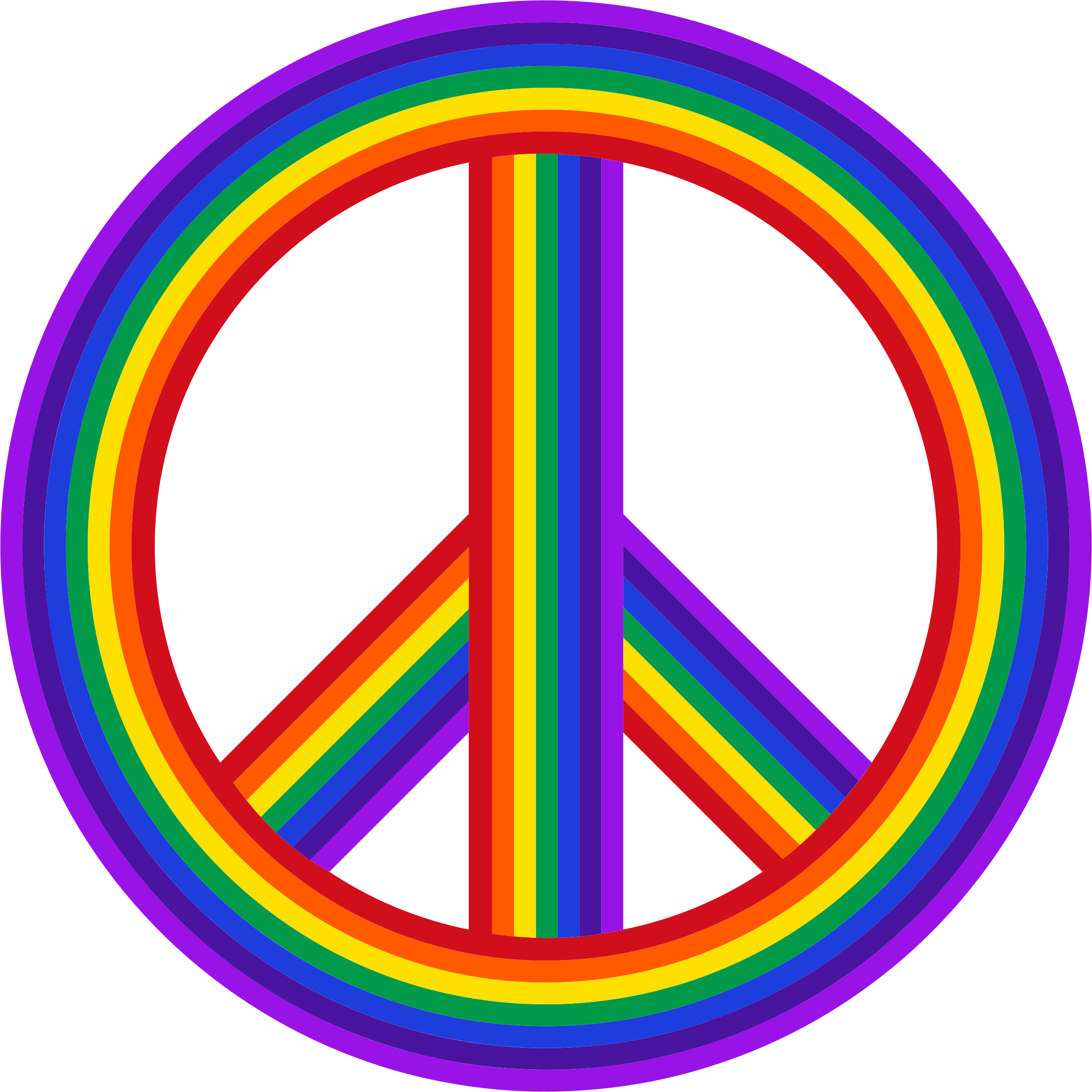 Peace Sign Clipart Rainbow - Peace Symbols Transparent Background Clipart - Png Download (2316x2316), Png Download