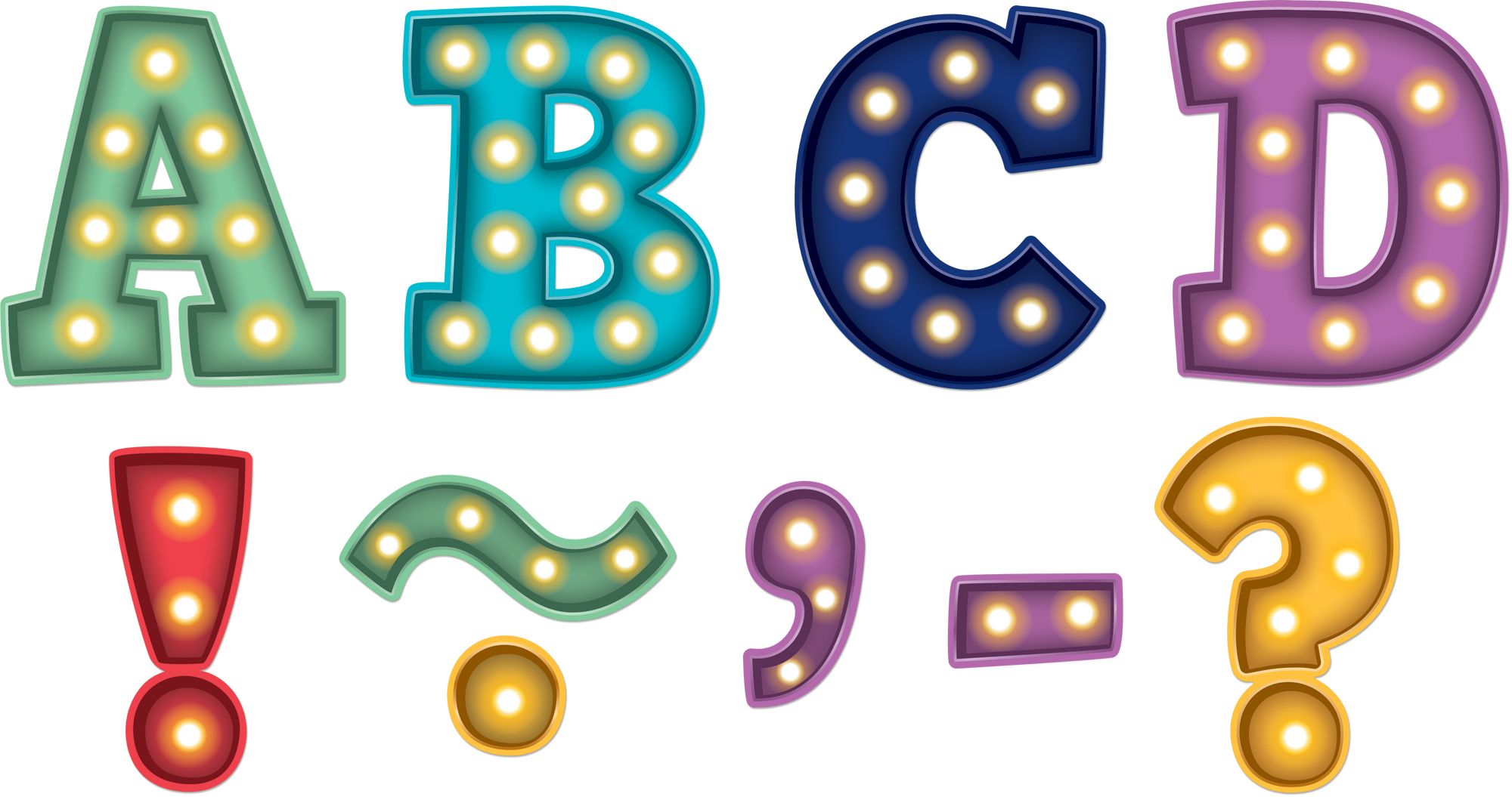 Bold Block Magnetic Letters - Marquee Bold Block Clipart (2000x1055), Png Download