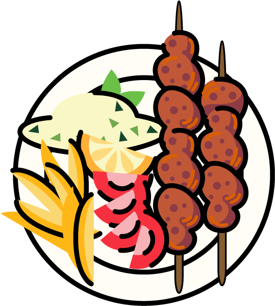 Souvlaki Portion 12,20 Euro Clipart (906x924), Png Download