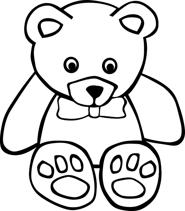 Princess - Castle - Clipart - Black - And - White - Teddy Bear Colouring Sheet - Png Download (640x731), Png Download