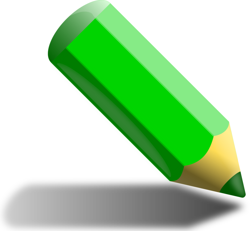 Colored Pencil Drawing Pencil Sharpeners - Green Pencil Clipart - Png Download (814x750), Png Download