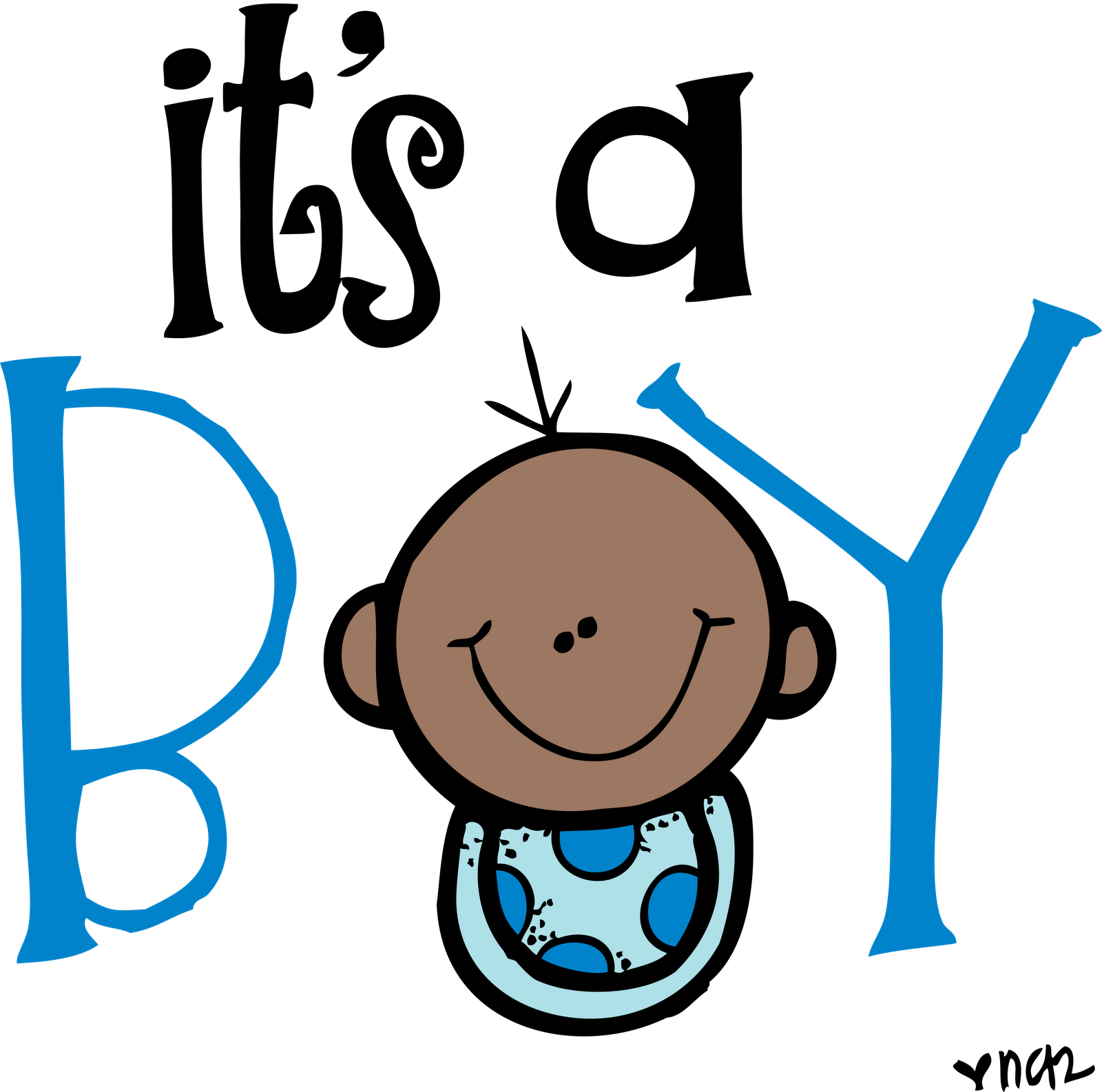 Black Clipart Baby Boy - It's A Black Boy - Png Download (1600x1586), Png Download