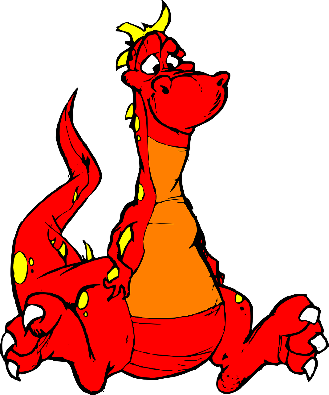 Dragon Mythical Creature Fantasy Animal - Clip Art Red Dragon - Png Download (1068x1280), Png Download