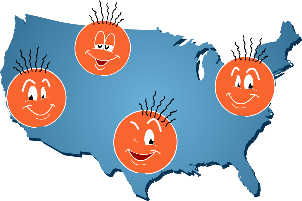 Arpy Faces Scattered On A Map Of The United States - Popular Sovereignty Slavery Clipart (1032x698), Png Download