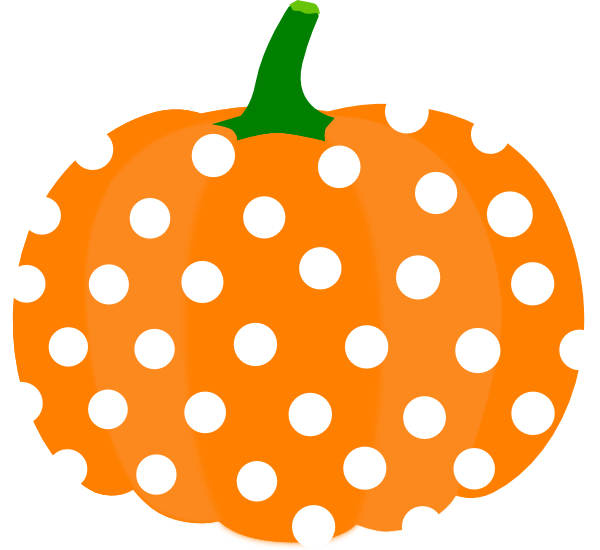 Pumpkin Clipart Polka Dot - Polka Dot Pumpkin Clip Art - Png Download (600x550), Png Download