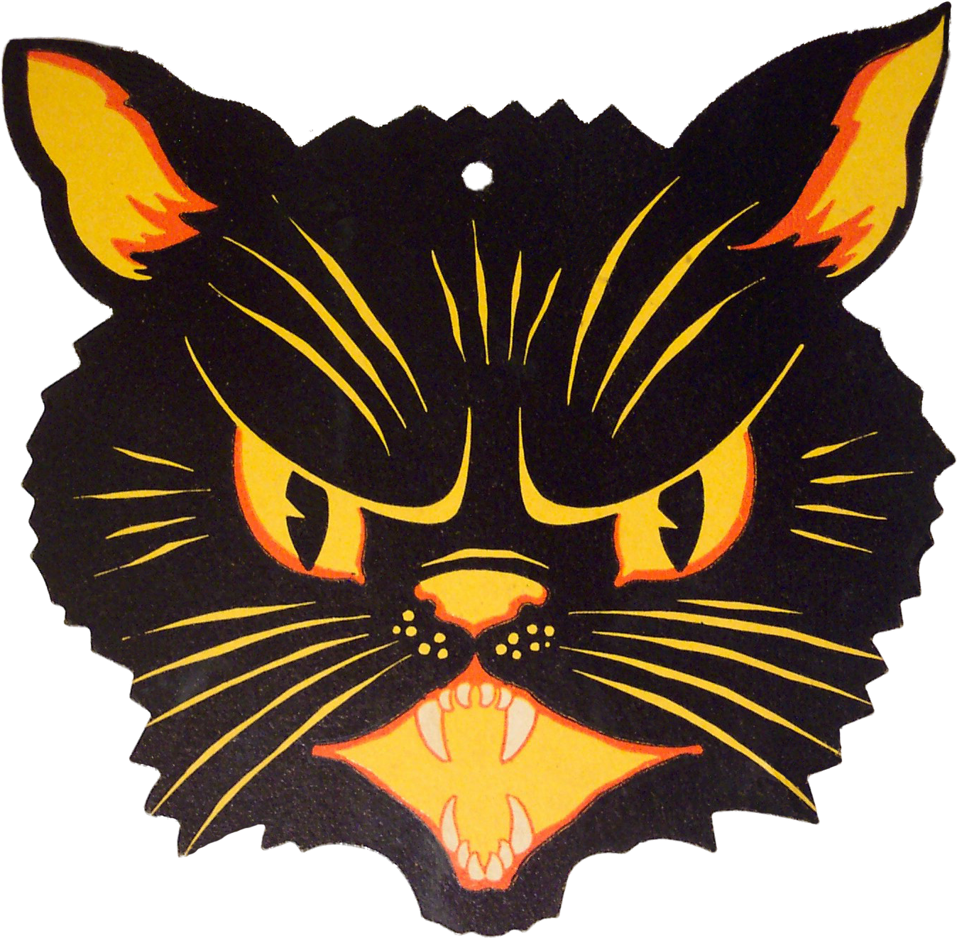 Vintage Halloween - Art Print: Pop Ink - Csa Images' Black Cat, 12x12in. Clipart (1375x1357), Png Download