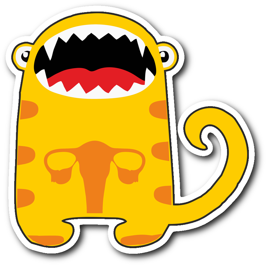 Endometriosis Monster Sticker - Sticker Clipart (1064x1064), Png Download